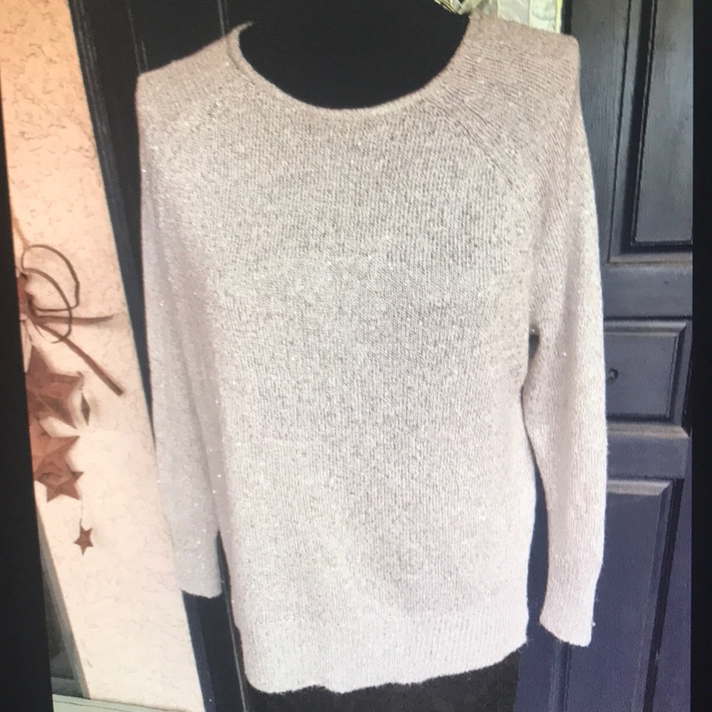 Joie Sparkle & Shine Soft Grey pullover Sweater normcore lightweight starry